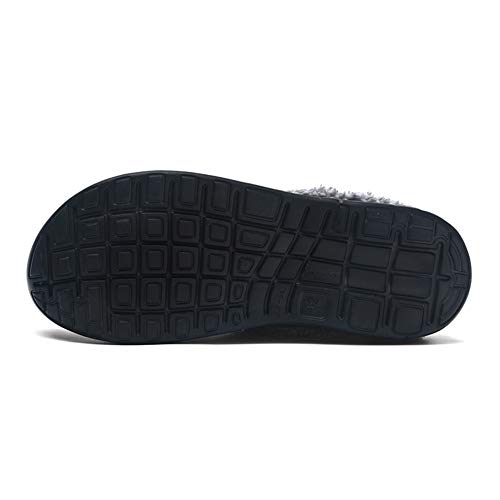 Hombres Mujer Invierno Calentar Zapatillas Zuecos Ponerse Jardín Pelaje Forrado Zapatilla Zapatos Negro 42 EU