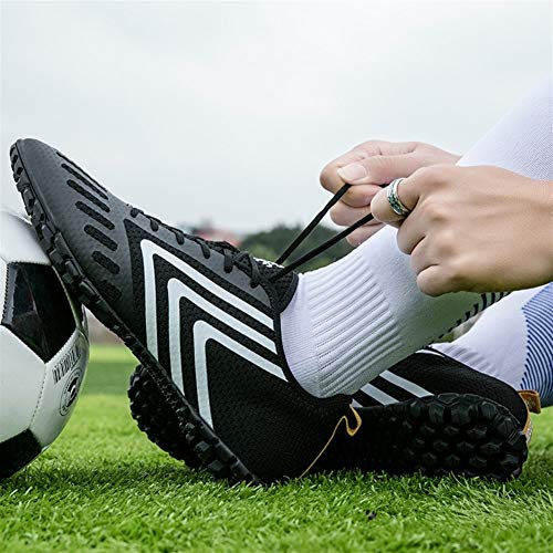 Hombres y zapatos de fútbol femenino roto la competencia uñas juventud zapatos de fútbol entrenamiento deportivo tenis gimnasio transpirable volar malla tejida zapatillas deporte muchacha ejecuta