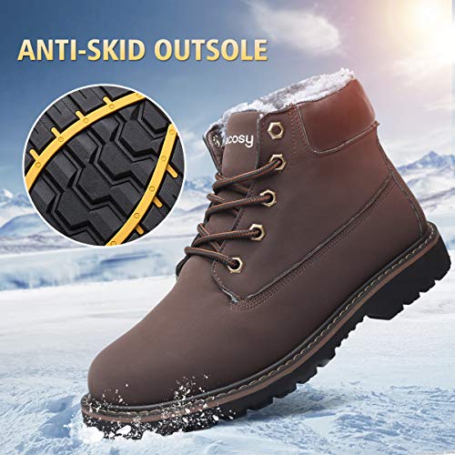 Hombres Zapatos de Nieve Invierno Botines, gracosy Calentar Botas De Nieve Anti-Deslizante Lazada Zapatos Botas de Trabajo Más Terciopelo Botines Botas con Pieles
