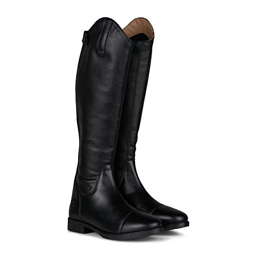 horze Botas de equitación Mountain Rider clásicas para equitación, transpirables, fáciles de limpiar, absorción de golpes, para exteriores, color marrón y negro, color Negro, talla 39 EU