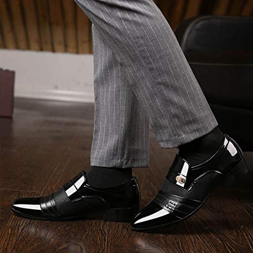 HoSayLike Zapatos De Cuero De Los Hombres Negocios Casual CóModo Ropa Formal Puntiagudo Zapatos De Traje Zapato De Boda Zapatos De Traje Masculino Slip On