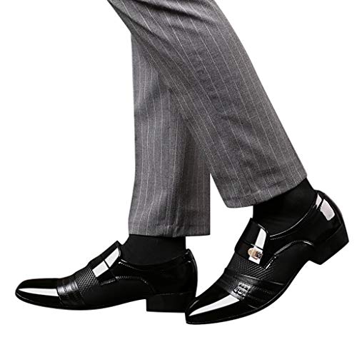 HoSayLike Zapatos De Cuero De Los Hombres Negocios Casual CóModo Ropa Formal Puntiagudo Zapatos De Traje Zapato De Boda Zapatos De Traje Masculino Slip On