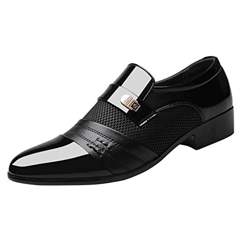 HoSayLike Zapatos De Cuero De Los Hombres Negocios Casual CóModo Ropa Formal Puntiagudo Zapatos De Traje Zapato De Boda Zapatos De Traje Masculino Slip On