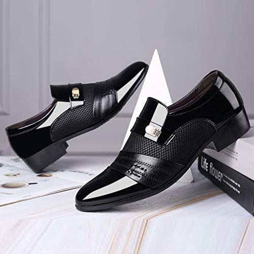HoSayLike Zapatos De Cuero De Los Hombres Negocios Casual CóModo Ropa Formal Puntiagudo Zapatos De Traje Zapato De Boda Zapatos De Traje Masculino Slip On