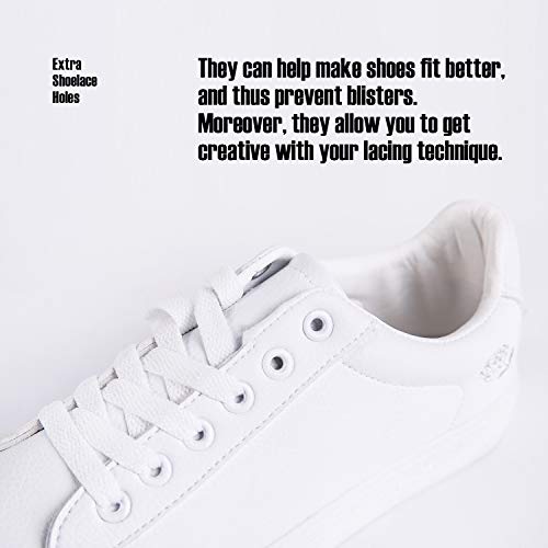 HotRoad Women Fashion Sneakers Zapatillas Blancas para Mujer Casual Deportiva para Caminar Liquidación Low Top Ladies Zapatillas Tenis, Rosa Bordado / 35 EU