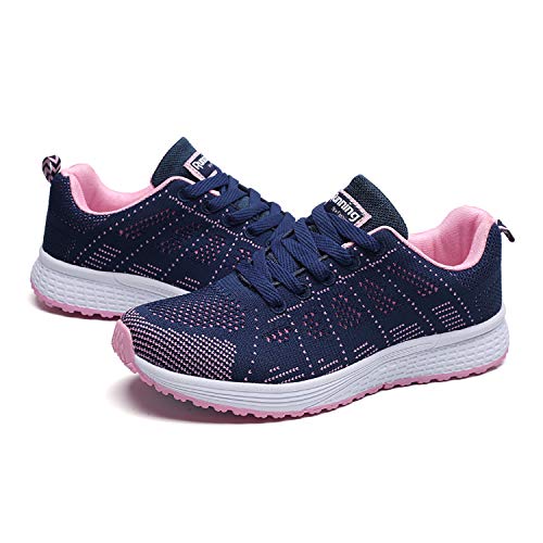 Hoylson Zapatillas de Deportivos para Mujer Running Zapatos Asfalto Ligeras Calzado Aire Libre Sneakers(Azul, EU 41)
