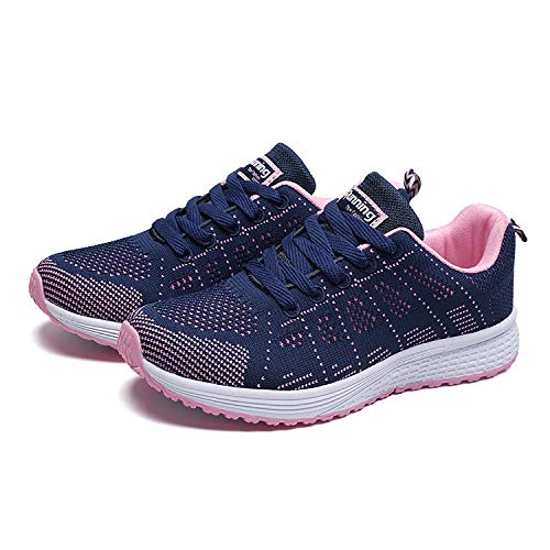 Hoylson Zapatillas de Deportivos para Mujer Running Zapatos Asfalto Ligeras Calzado Aire Libre Sneakers(Azul, EU 41)