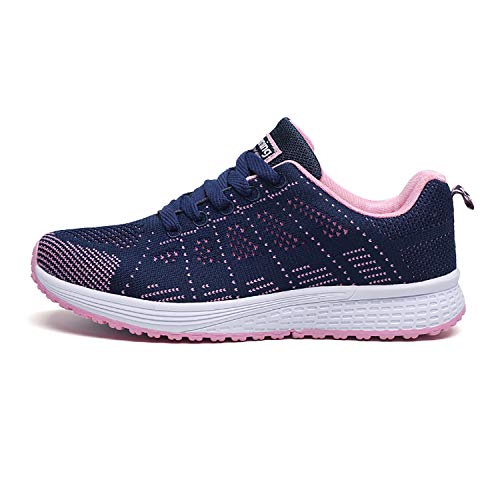 Hoylson Zapatillas de Deportivos para Mujer Running Zapatos Asfalto Ligeras Calzado Aire Libre Sneakers(Azul, EU 41)