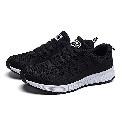 Hoylson Zapatillas de Deportivos para Mujer Running Zapatos Asfalto Ligeras Calzado Aire Libre Sneakers(Nero, EU 38)
