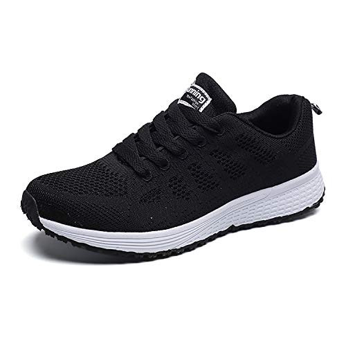 Hoylson Zapatillas de Deportivos para Mujer Running Zapatos Asfalto Ligeras Calzado Aire Libre Sneakers(Nero, EU 38)