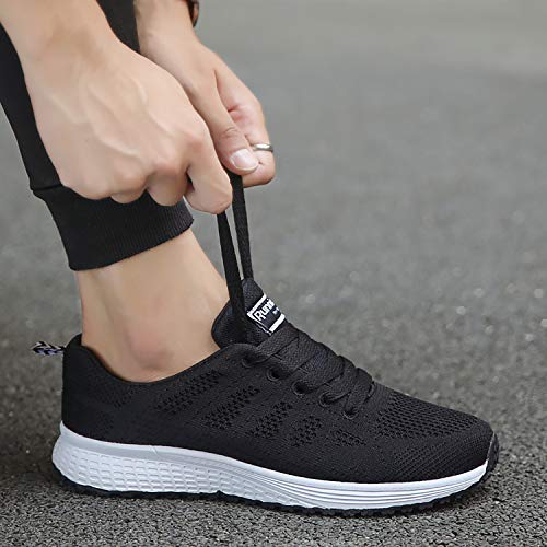 Hoylson Zapatillas de Deportivos para Mujer Running Zapatos Asfalto Ligeras Calzado Aire Libre Sneakers(Nero, EU 38)