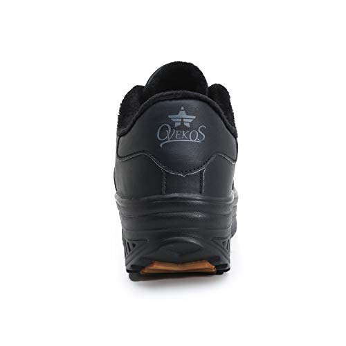 Hoylson Zapatillas Deportivas de Mujer Zapatos de Cuña Aptitud Sneakers Calzado para Damas(Negro Completo con algodón, EU 42)