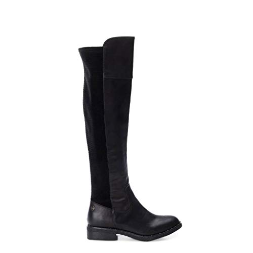 Hoyvoy Boots Up Mujer Botas Negro EU37, Piel imitación, Textil,