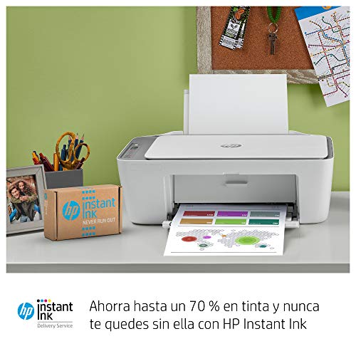 HP DeskJet 2720 - Impresora multifunción, Wi-Fi, Bluetooth, copia, escanea, compatible con Instant Ink (3XV18B)