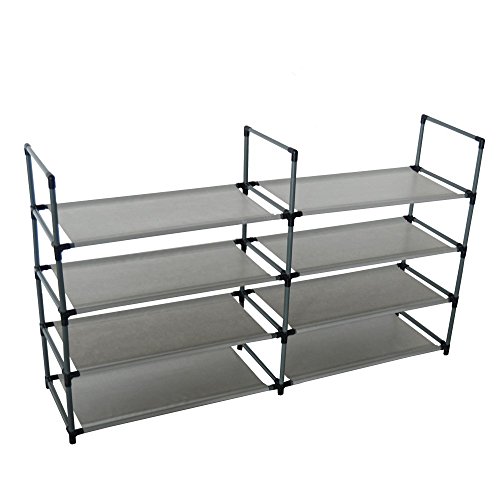 HS-Lighting 8 Niveles Zapatero Zapatero Estante para Zapatos Zapatero para hasta 24 Pares de Zapatos. Medidas: 117 x 29 x 73 cm Gris