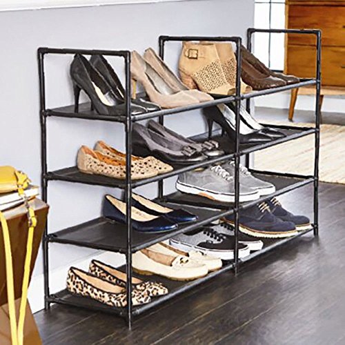 HS-Lighting 8 Niveles Zapatero Zapatero Estante para Zapatos Zapatero para hasta 24 Pares de Zapatos. Medidas: 117 x 29 x 73 cm Negro