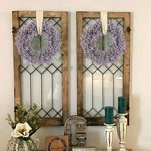 HUAESIN Corona Navidad Puerta Entrada Corona 40cm con Flores Gypsophila Artificial Pequeño Morada Planta Colgante Artificial para Navidad Puerta Entrada Pared Ventana Valla Balcon Cocina Baño Fiesta