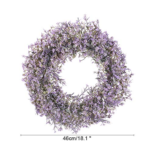 HUAESIN Corona Navidad Puerta Entrada Corona 40cm con Flores Gypsophila Artificial Pequeño Morada Planta Colgante Artificial para Navidad Puerta Entrada Pared Ventana Valla Balcon Cocina Baño Fiesta