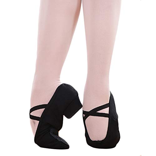 Huicai Lona Suave para Mujer Ballet de Jazz Latino práctica de Zapatos de tacón bajo