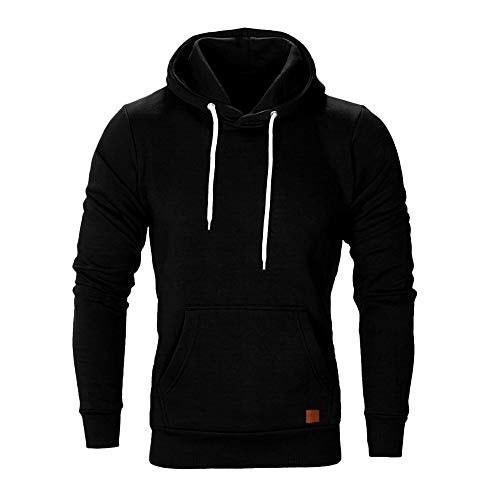 HULKY Sudaderas con Capucha Hombre Baratas, Hoodie Navidad Ropa Deportivo Hombres Tops Chandal Pullover Canguro Casual Sweatshirt Rebajas (Negro A,XXXXXL)