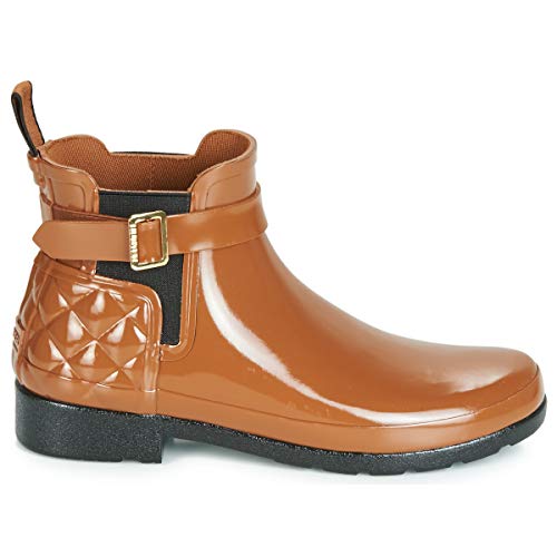 Hunter Refined Gloss Quilt Chelsea Botas Mujeres Camel - 39 - Botas De Agua Shoes