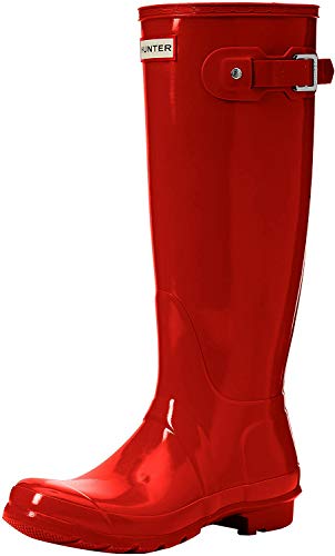 HunterBota Original Tall Gloss - Botas mujer, Rojo, 42 2/3