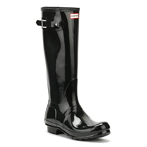 Hunters Original Tall Gloss, Botas altas Mujer, Negro, 43 EU