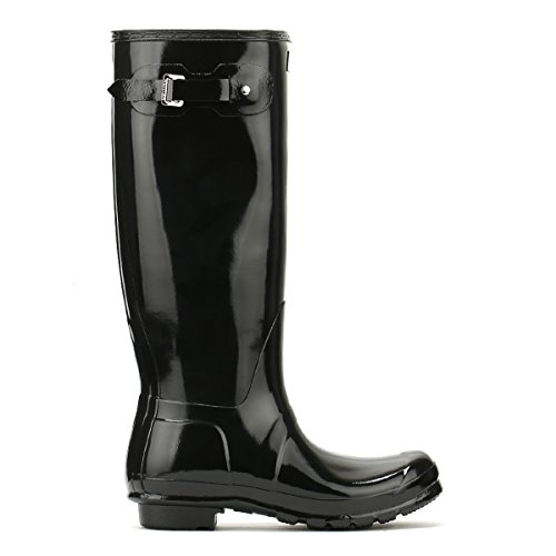 Hunters Original Tall Gloss, Botas altas Mujer, Negro, 43 EU