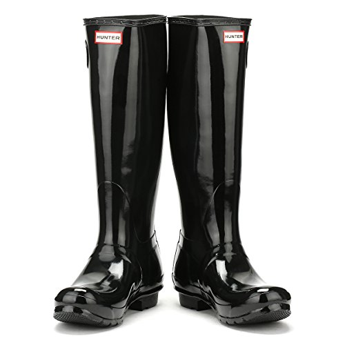 Hunters Original Tall Gloss, Botas altas Mujer, Negro, 43 EU