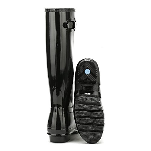 Hunters Original Tall Gloss, Botas altas Mujer, Negro, 43 EU