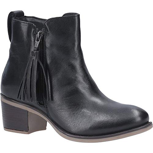 Hush Puppies - Botas de Piel con Borla con Flecos Georgie para Chica Mujer (36 EU) (Negro)
