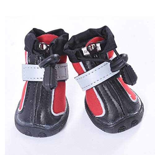 HXKJ Zapatos para Perros Correas Ajustables y Suela Antideslizante Resistente Protectores de Patas Botas Reflectantes para Perros para Perros pequeños, medianos y Grandes