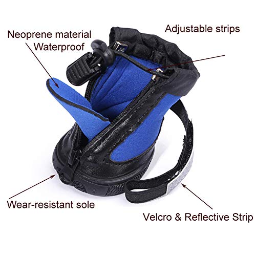 HXKJ Zapatos para Perros Correas Ajustables y Suela Antideslizante Resistente Protectores de Patas Botas Reflectantes para Perros para Perros pequeños, medianos y Grandes