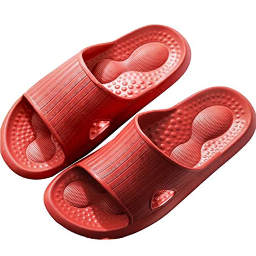 HYE-SPORT Mujeres Hombres Reflexología Calzado Cuidado de la Salud Chanclas Sandalias Shiatsu Zapatillas de Masaje Acupresión Reflexología Zapatillas Antideslizantes Zapatillas de Pareja Playa 25CM
