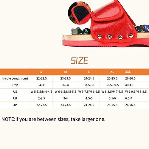 HYZXK Masajeador de pies Zapatillas Sandalias de Masaje, Chanclas de reflexología con Zapatos de Ducha Shiatsu de adoquines Naturales, Marrón, Adoquines L