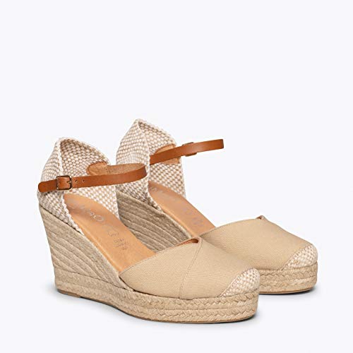 Ibiza Alpargatas de Esparto Beige con cuña Alta