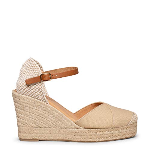 Ibiza Alpargatas de Esparto Beige con cuña Alta