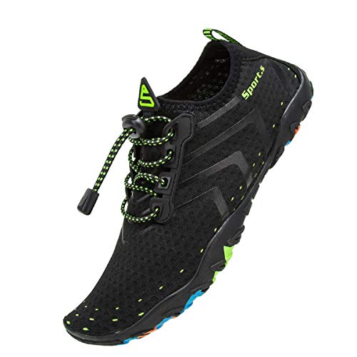 IceUnicorn - Zapatillas de natación para hombre y mujer, de secado rápido, unisex, para playa, playa, playa, playa, parque, conducción, barco, color Negro, talla 43 EU