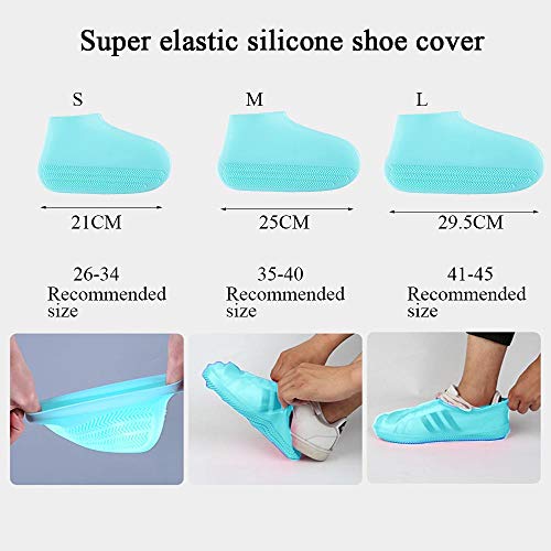iClosam Cubiertas del Zapatos Impermeable Unisex,Cubiertas del Zapatos Reutilizable con Suela Antideslizante para Lluvia,Nieve,Barro