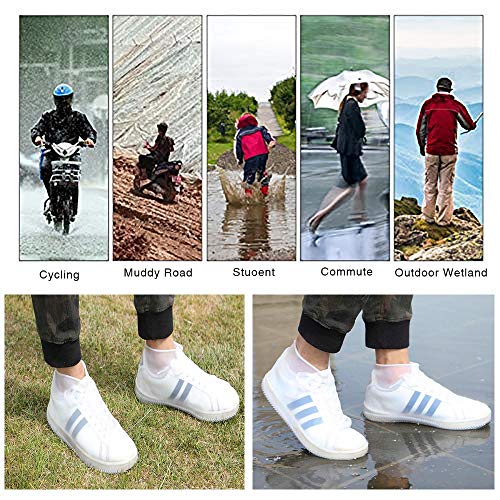 iClosam Cubiertas del Zapatos Impermeable Unisex,Cubiertas del Zapatos Reutilizable con Suela Antideslizante para Lluvia,Nieve,Barro