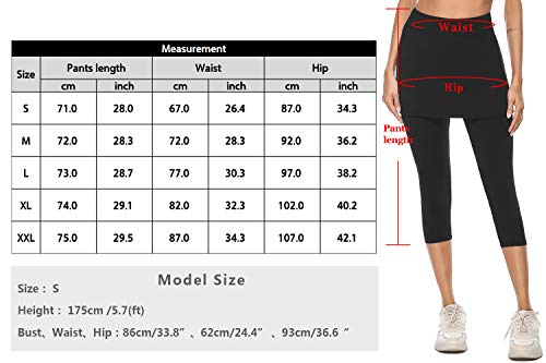 iClosam Pantalones de Falda de Tenis y Golf para Mujer Falda Deportivo con Bolsillos Tela Elástica（L,Negro）