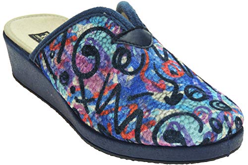 IMBERNON 694 Zapatilla Chinela Destalonada Casa Escote Ancha Anatómica Cuña para Mujer Marino Talla 37