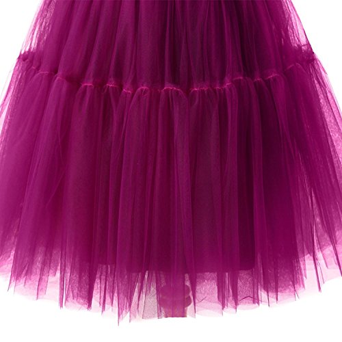 iMixCity Falda de Tul de Princesa de la Doble 50s de la Vendimia Traje de Falda de Disfraz Mujer Enagua Ballet Pettiskirt Vestido de Rockabilly con 6 Capas