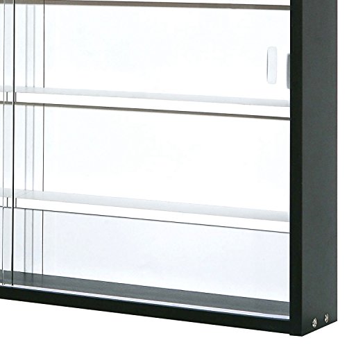 Inter Link Simply Vitrina de madera MDF y vidrio, Negro, 80 x 9.5 x 60 cm