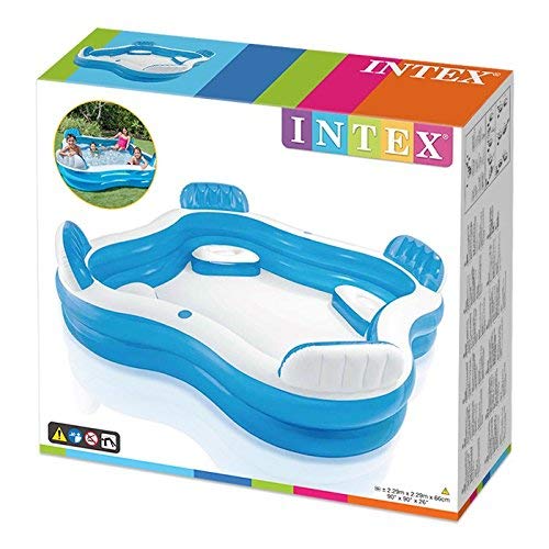 Intex 56475NP - Piscina hinchable cuadrada con asientos 229 x 66 cm 990 litros