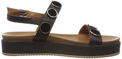 Inuovo 8715, Sandalia con Pulsera para Mujer, Negro (Black 16781933), 39 EU