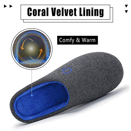 Invierno Pantuflas Mujer Zapatillas de Casa Mujers Slippers Memory Foam CáLido Antideslizantes Interior Al Aire Libre Zapatilla de Estar Gris 40/41