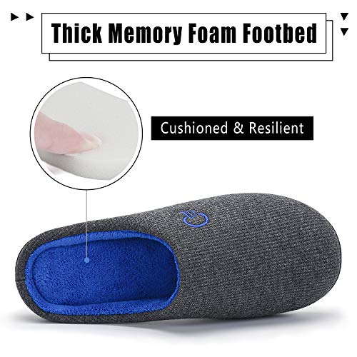 Invierno Pantuflas Mujer Zapatillas de Casa Mujers Slippers Memory Foam CáLido Antideslizantes Interior Al Aire Libre Zapatilla de Estar Gris 40/41