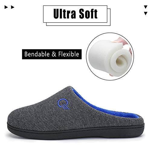 Invierno Pantuflas Mujer Zapatillas de Casa Mujers Slippers Memory Foam CáLido Antideslizantes Interior Al Aire Libre Zapatilla de Estar Gris 40/41