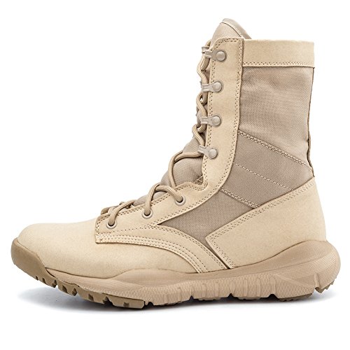 IODSON Zapatos de Hombre Botas/Botas de Combate/Botas Tácticas Ultra-Ligero Antideslizante Tela de Cuero Verdadero Transpirable IDS-304 40 EU